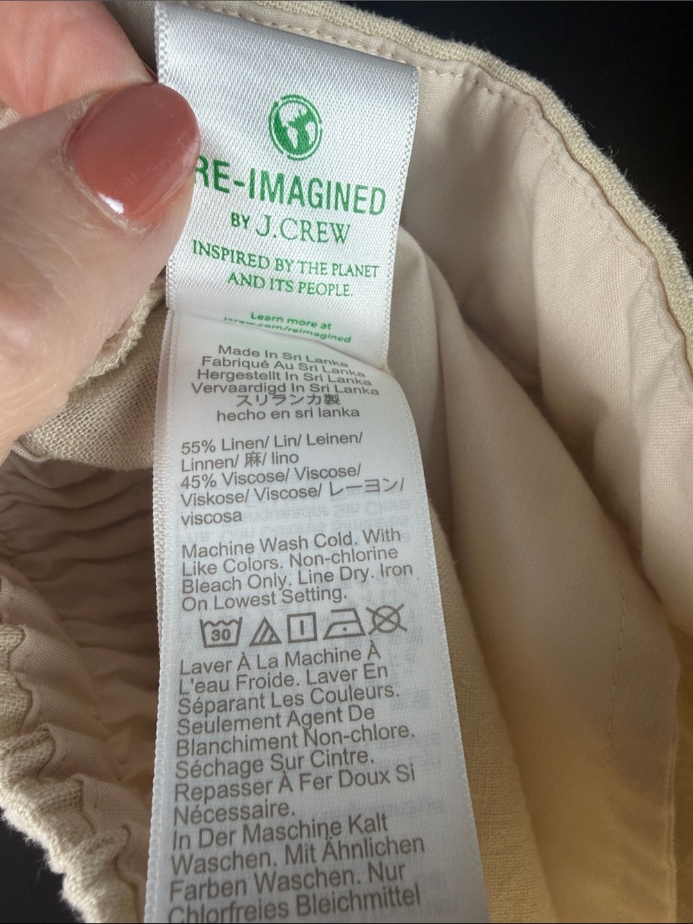 NWT J.Crew Re-Imagined Linen Blend Wide Leg Crop Pants Cream Size 20 - Picture 9 of 11